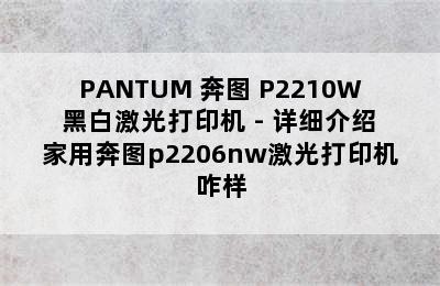 PANTUM 奔图 P2210W 黑白激光打印机 - 详细介绍 家用奔图p2206nw激光打印机咋样